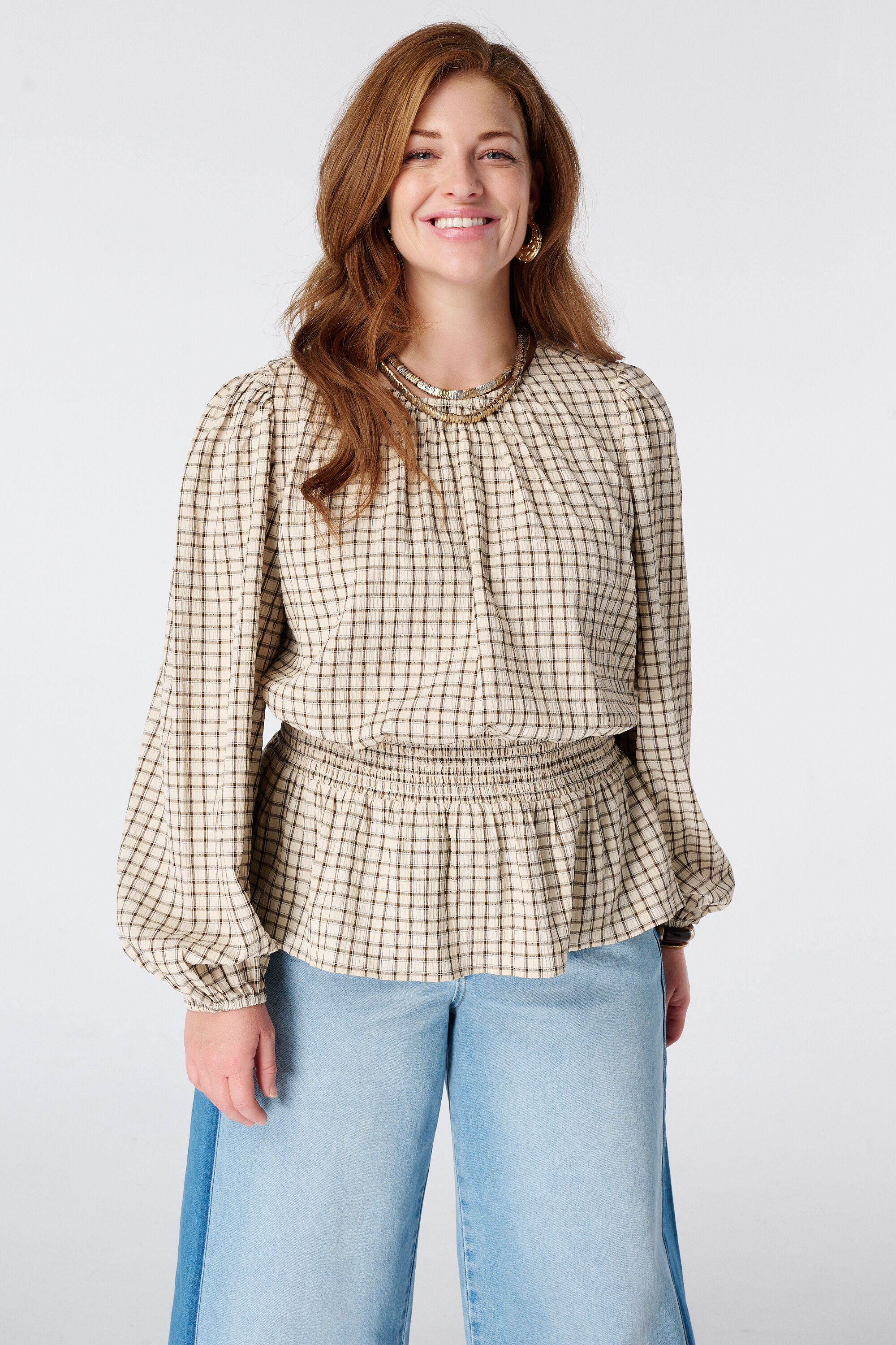 Geruite blouse