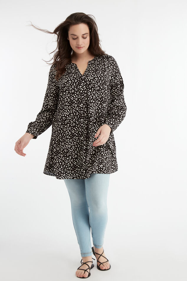 Tuniekblouse met stippenprint image number 3