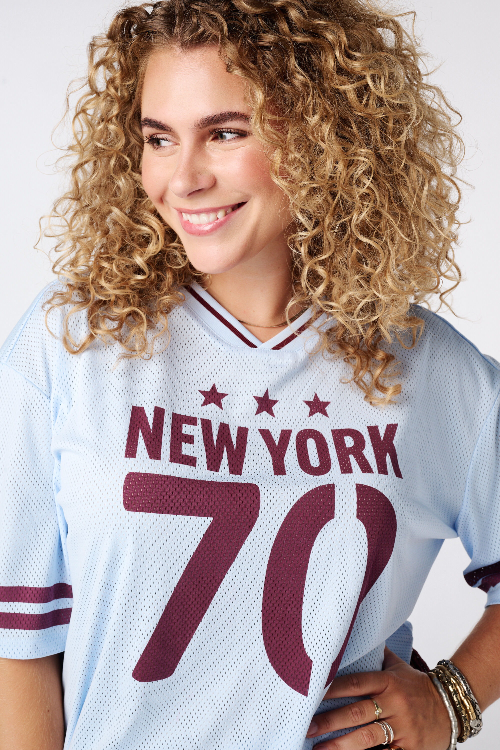 Oversized jersey met sportieve print image number 4