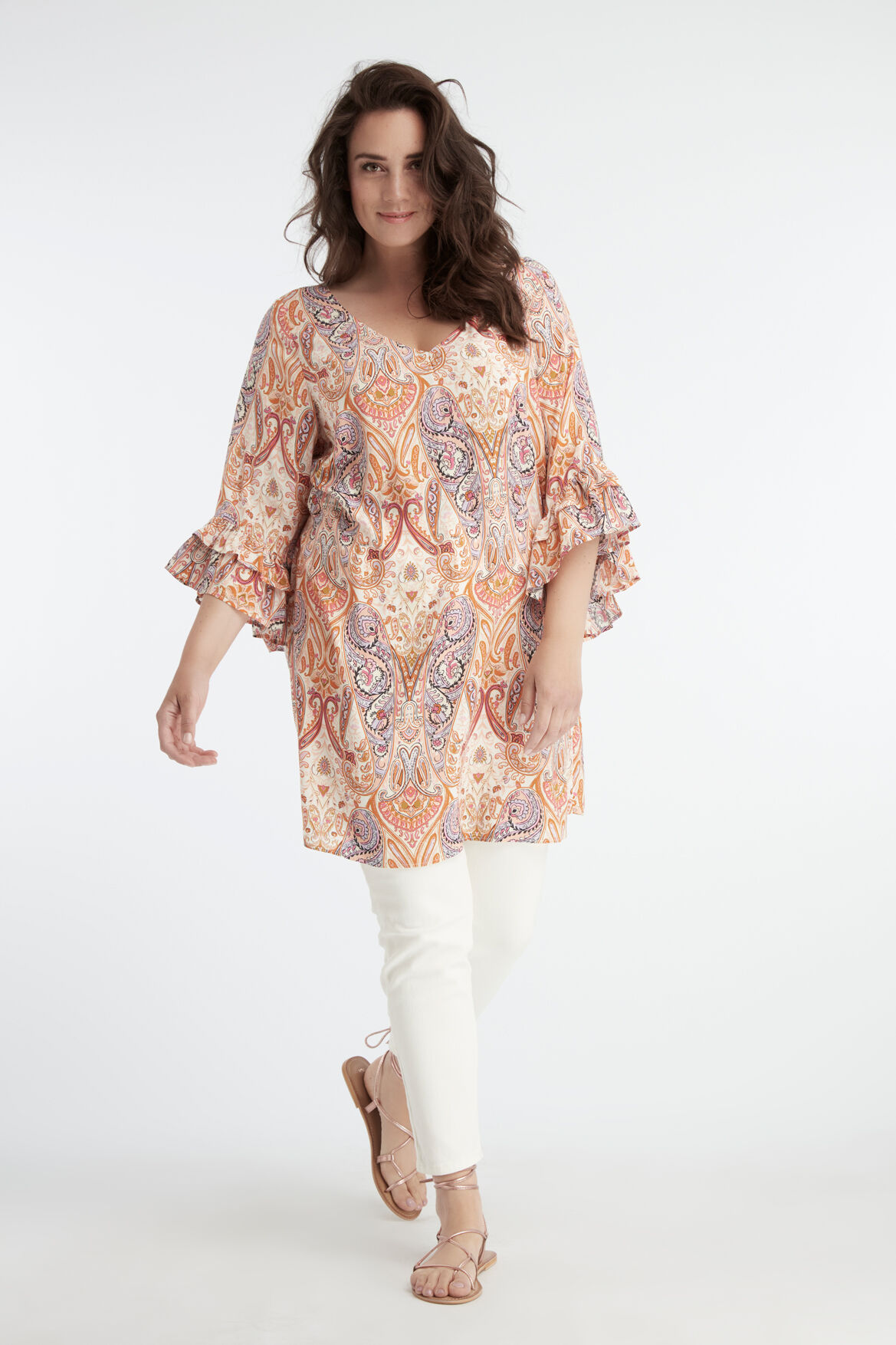 Lange blouse met paisley print image number 3