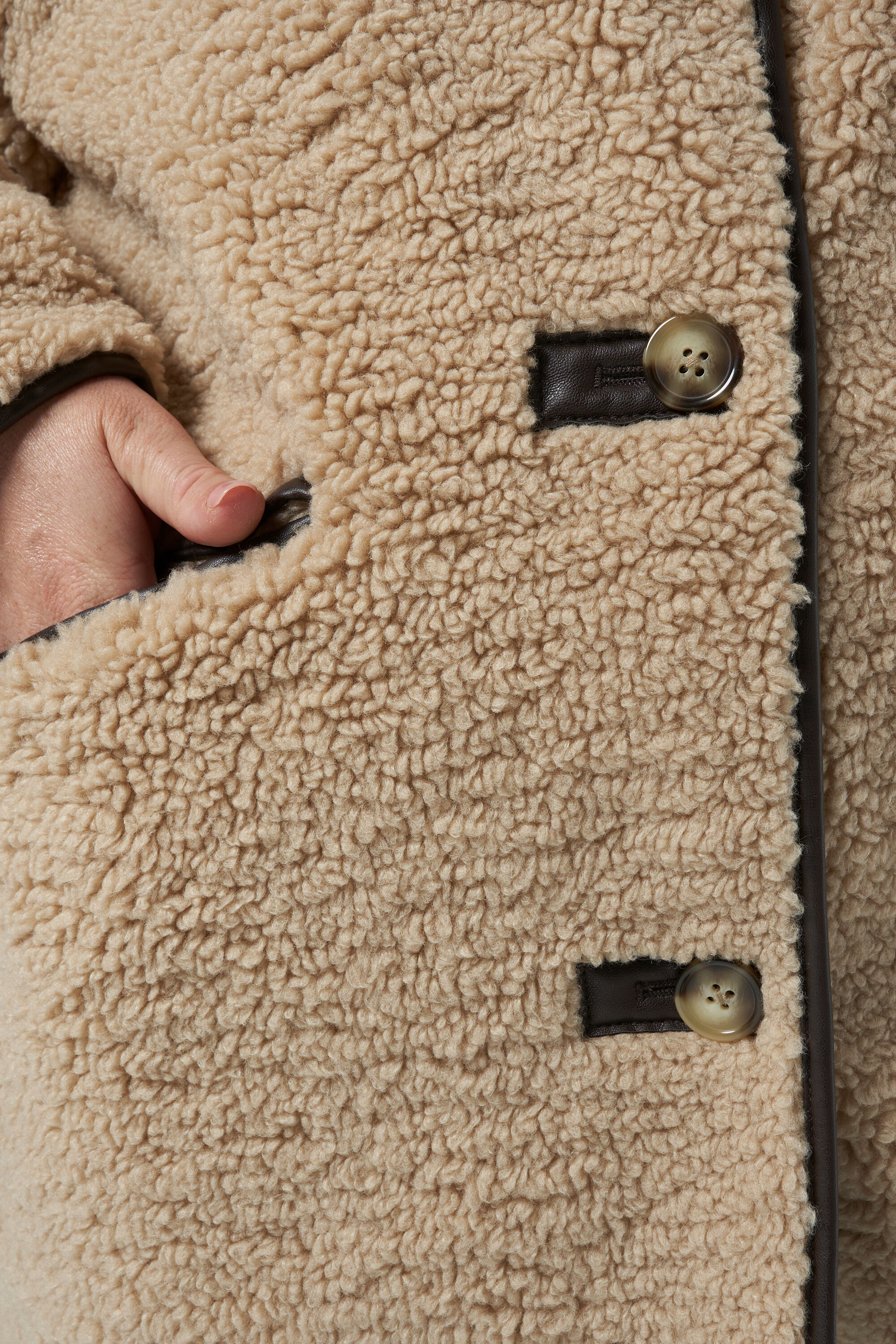 Teddy jas met leerlook details image number 4