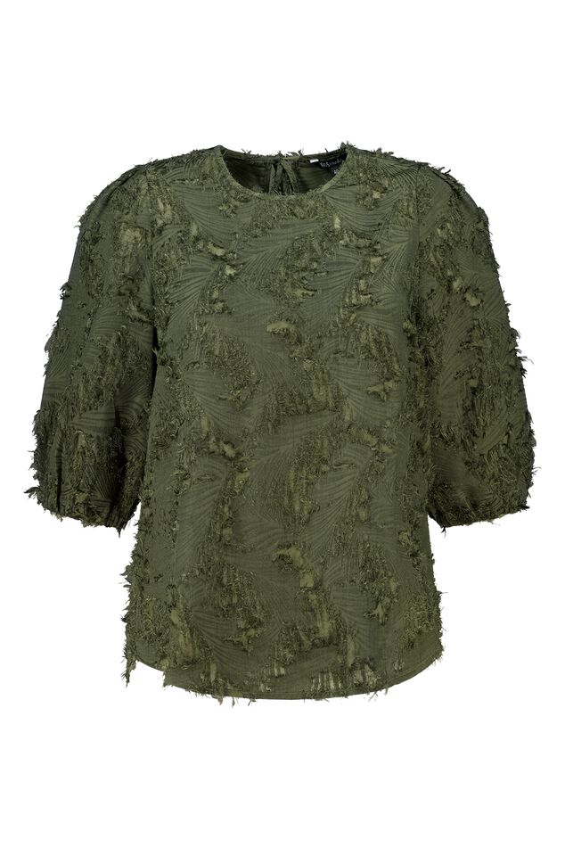 Blouse met korte pofmouw image number 1