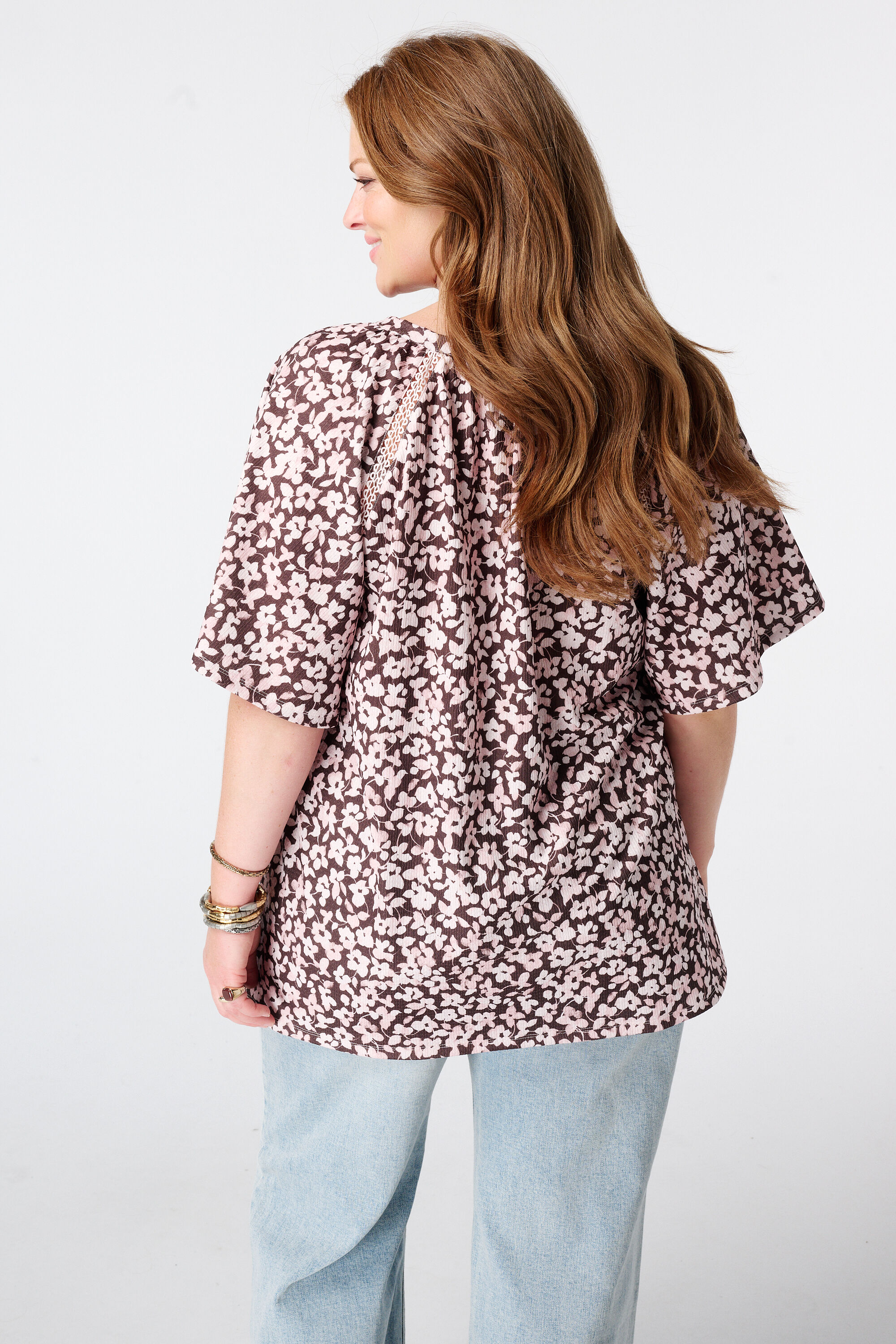 Top met print en v-hals image number 1