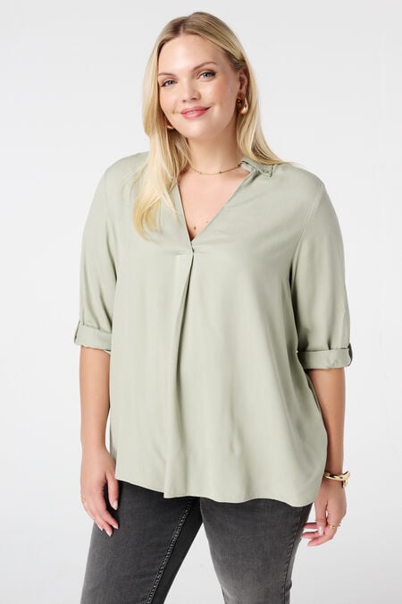 Blouse met opgerolde mouwen Blouse met opgerolde mouwen