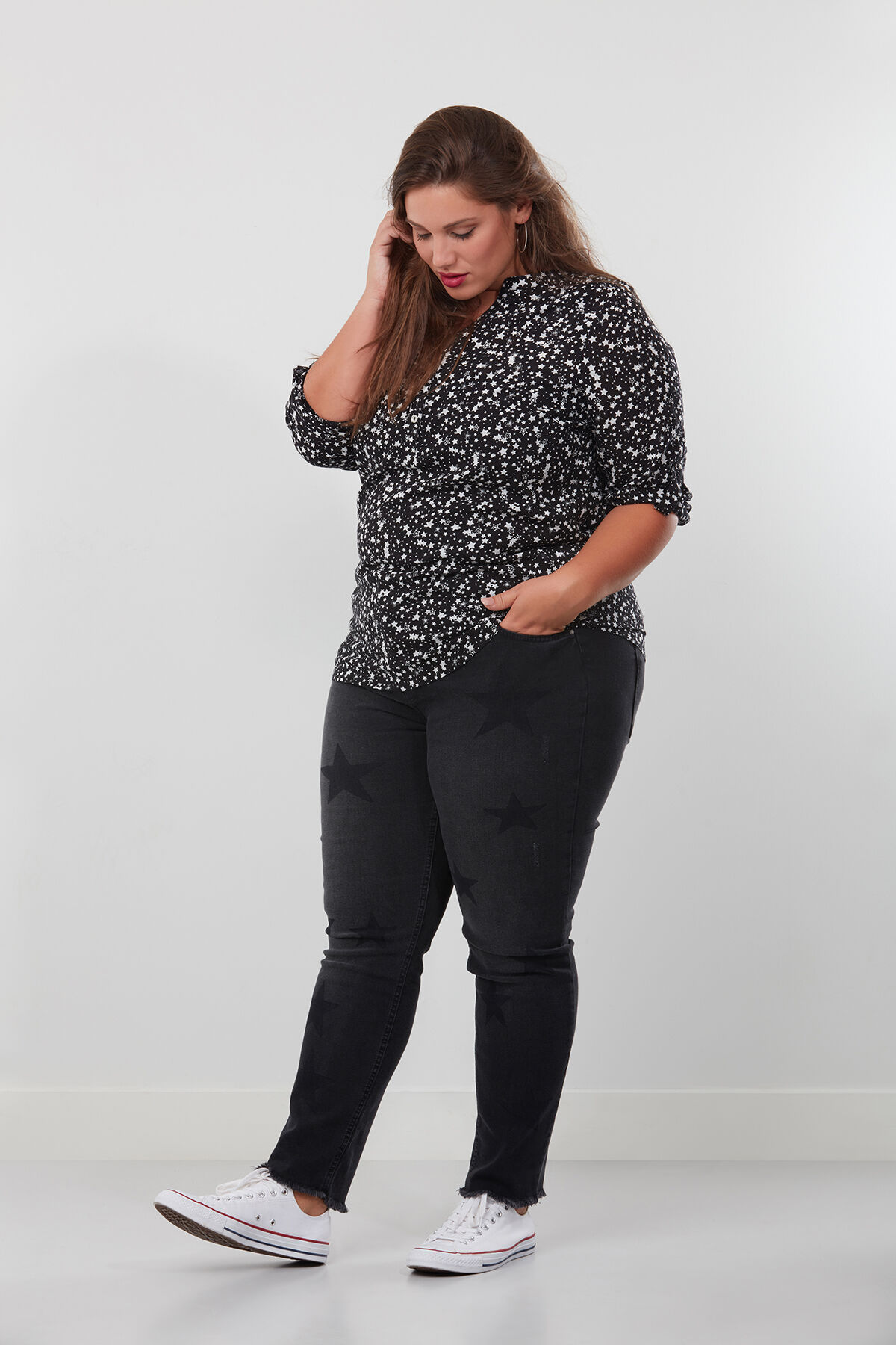 Blouse met all-over print image number 3