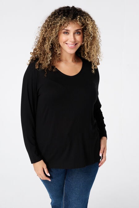 Top met lange mouwen en ronde hals Top met lange mouwen en ronde hals