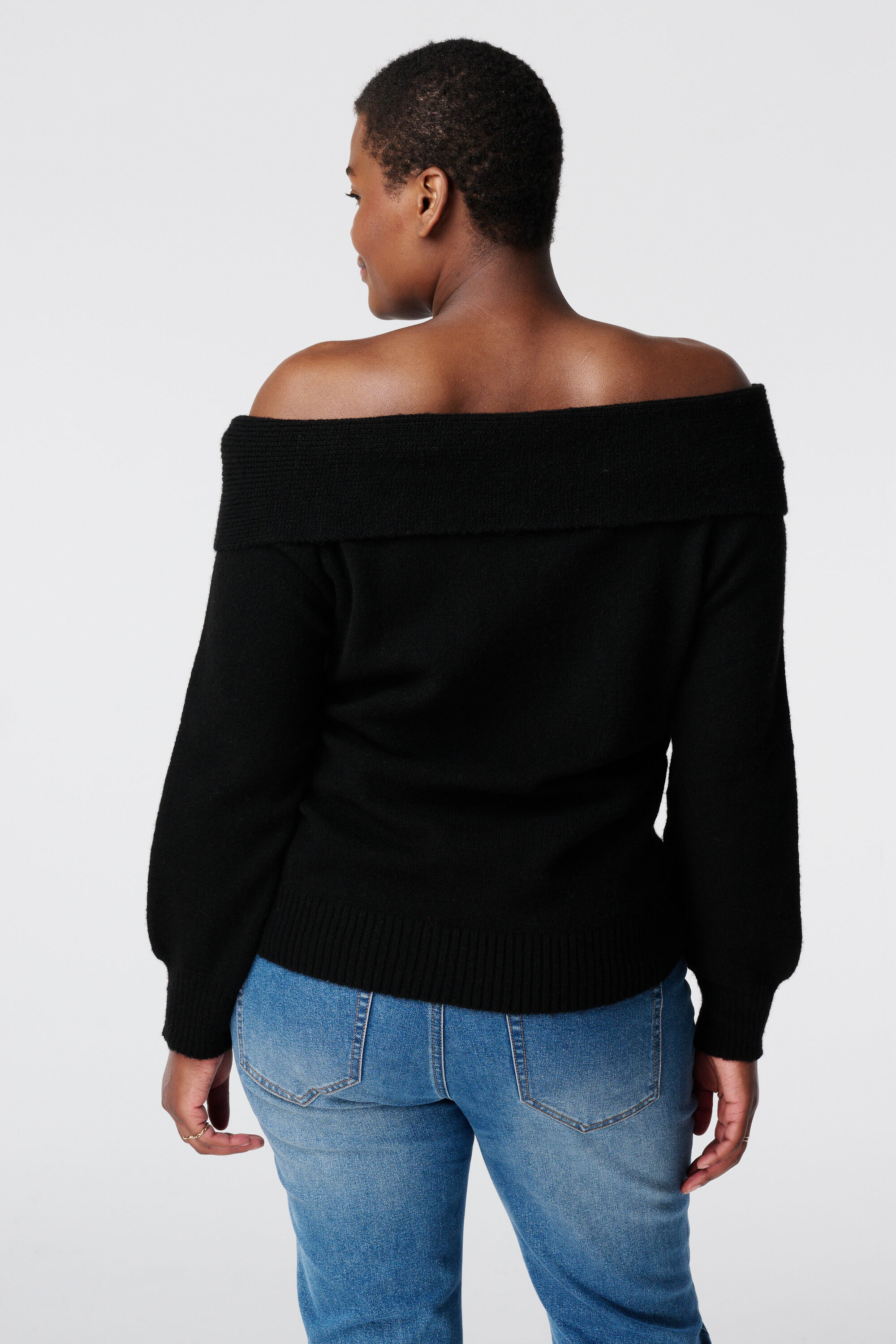 Gebreide off-shoulder trui image number 3