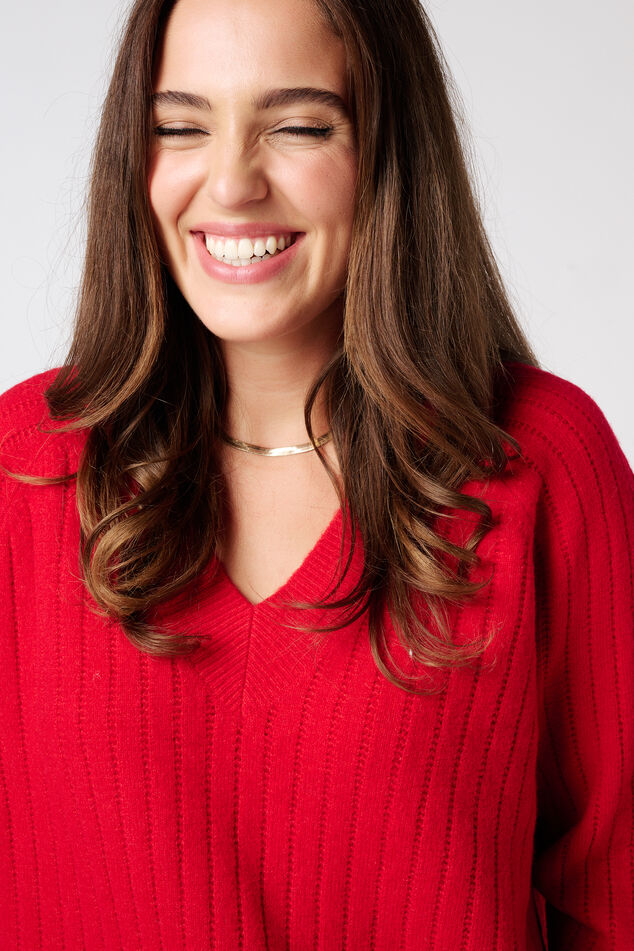 Fijn gebreide trui met patroon image number 4