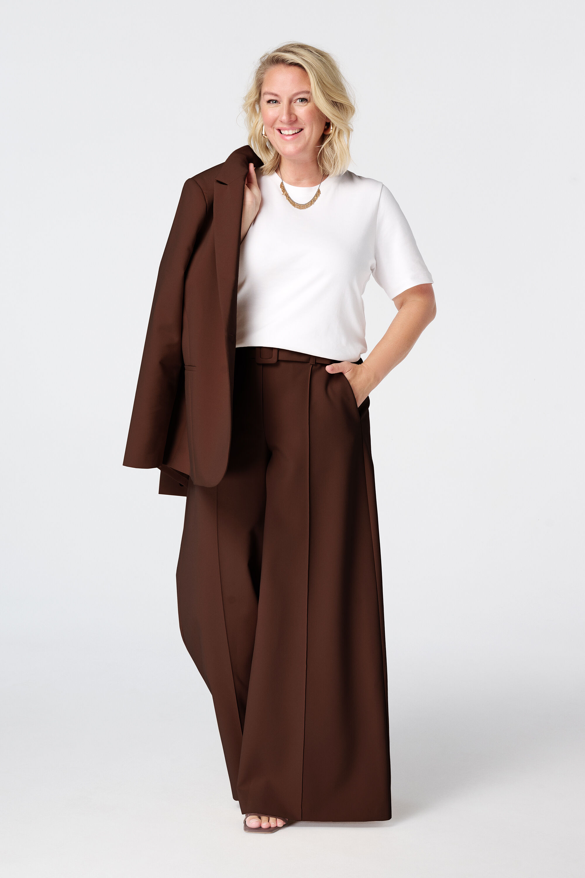 Wide leg broek met ceintuur
