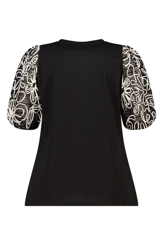 Top met broderie mouwen image number 2
