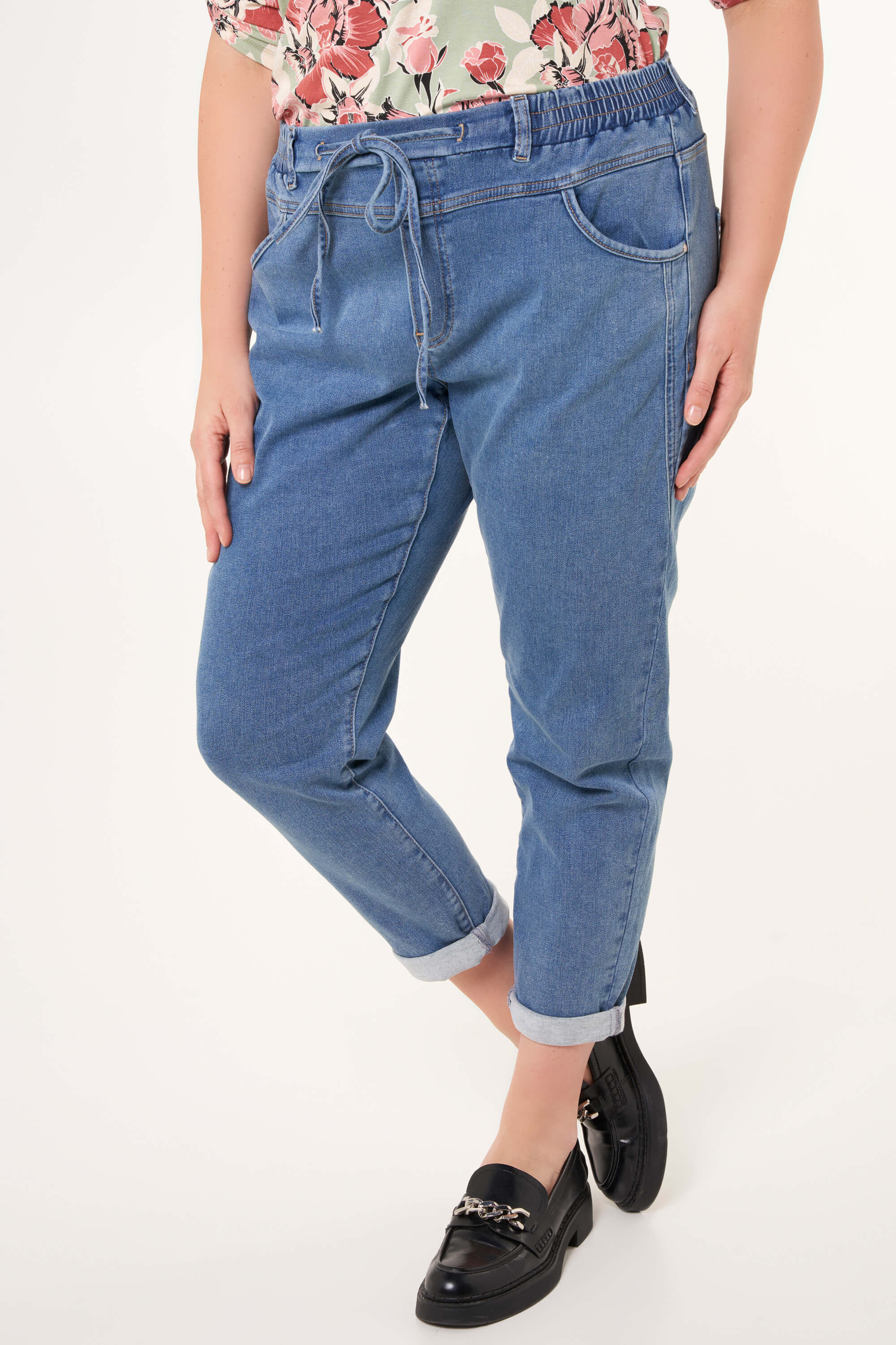 Jog denim broek image number 4