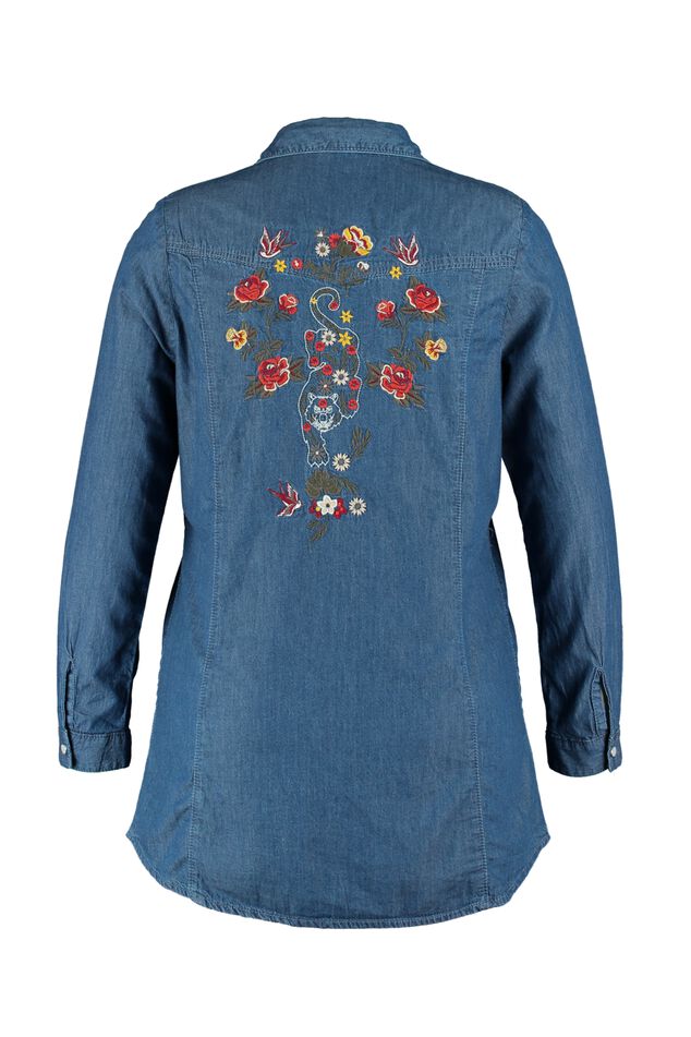 Denimblouse met embroidery image number 2