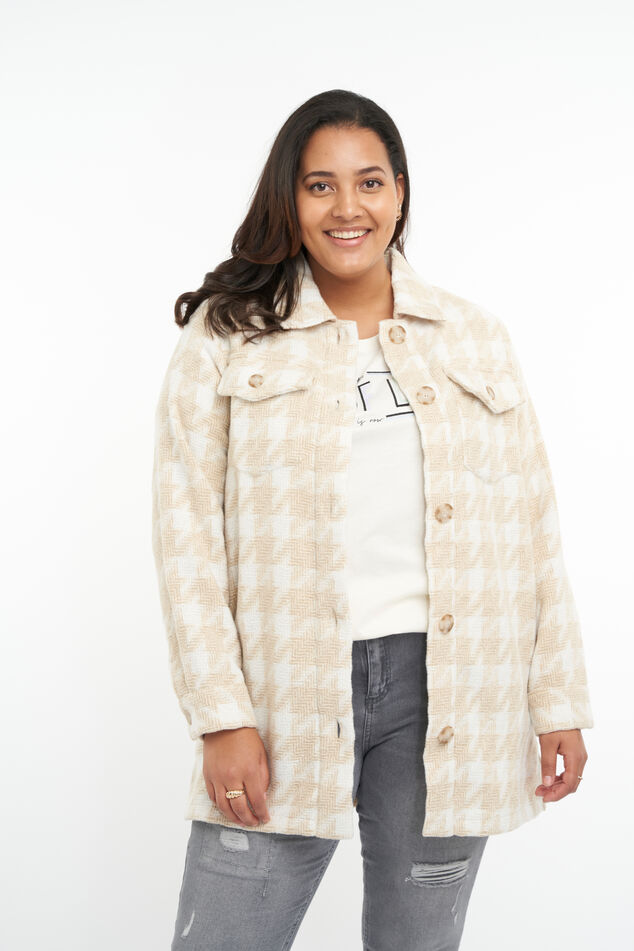 Shacket met pied-de-poule print image number 0
