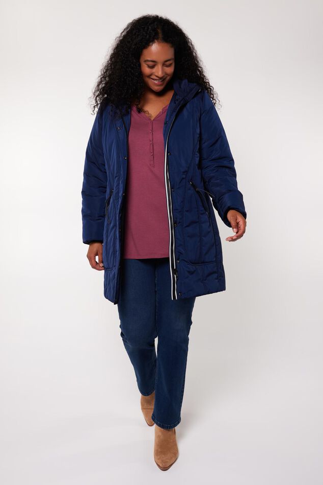 Gewatteerde jas met capuchon image number 6
