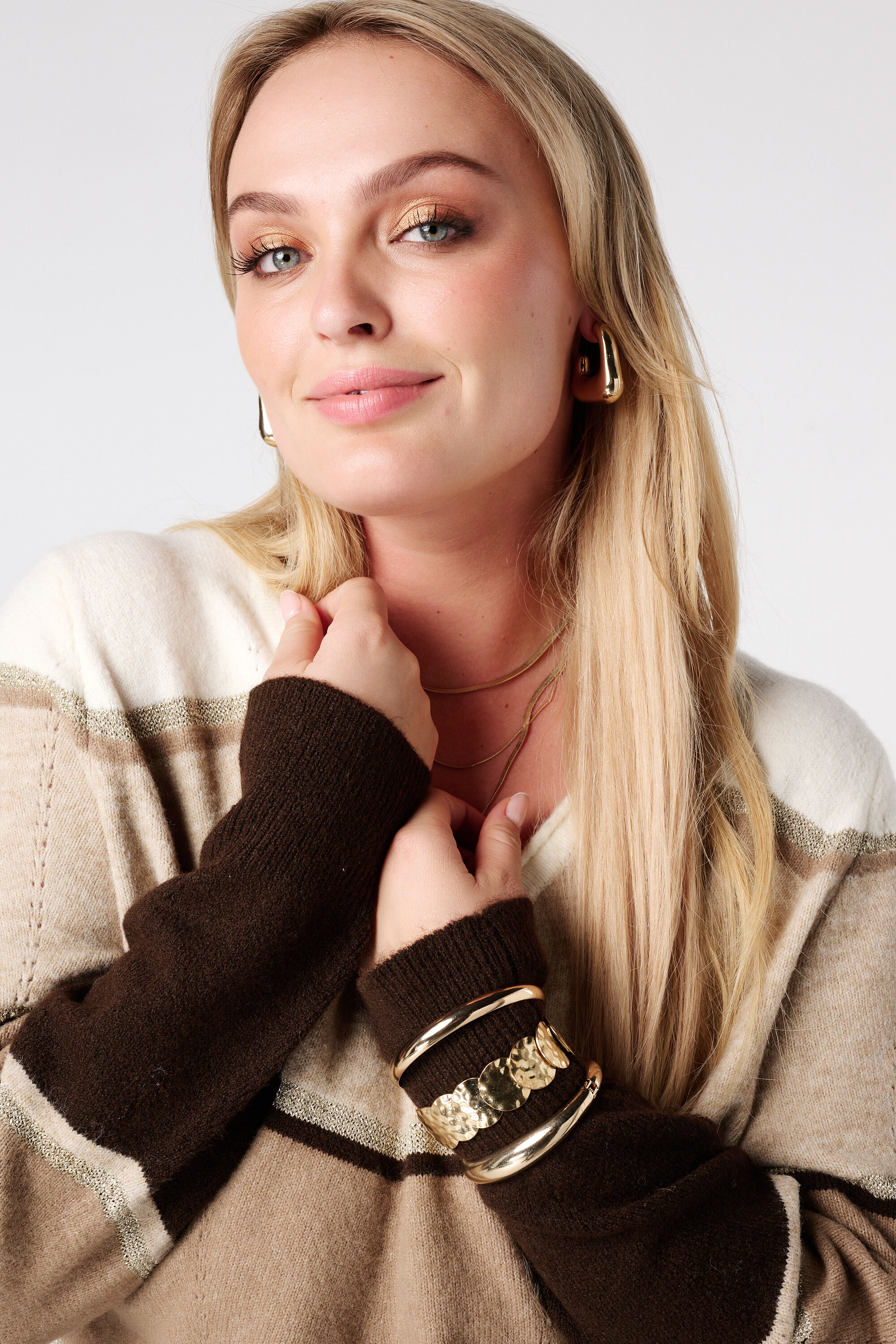 Trui met print en lurex image number 4