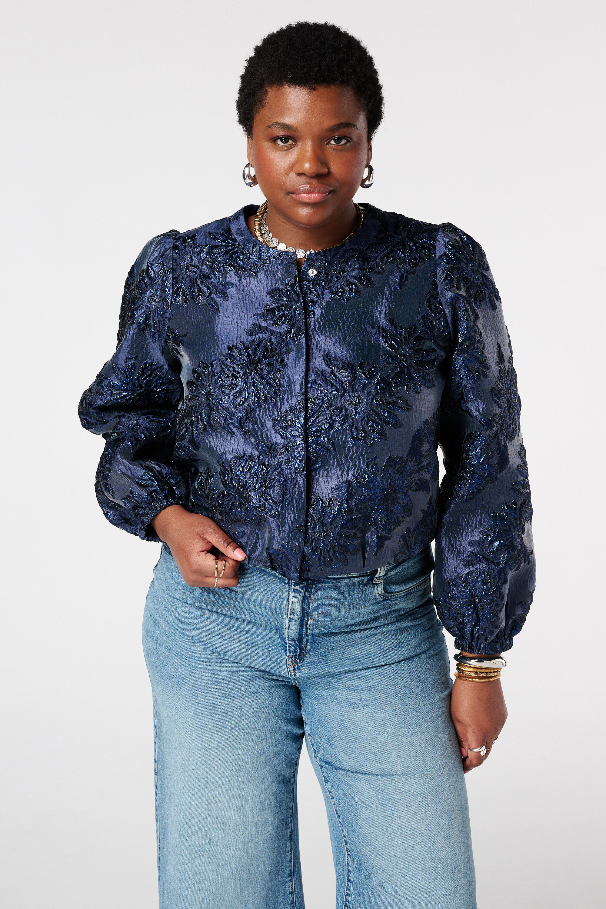 Jacquard bomber jacket