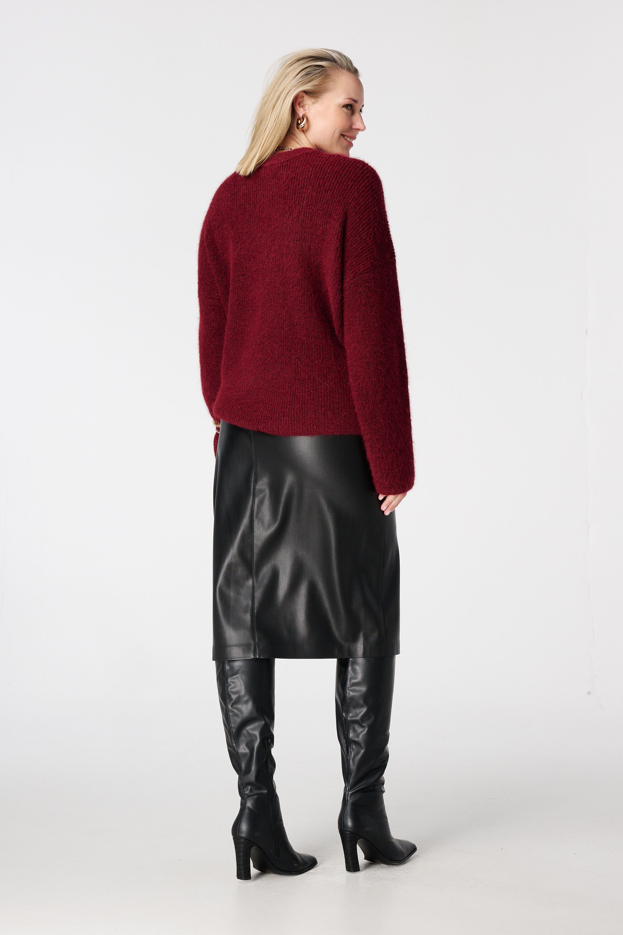 Midi rok van PU leerlook image number 3