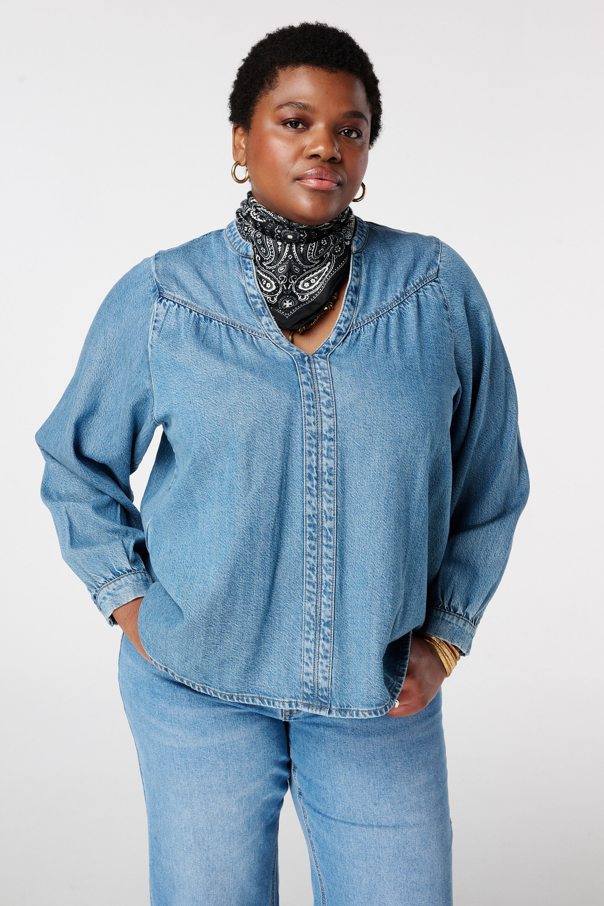 Denim blouse