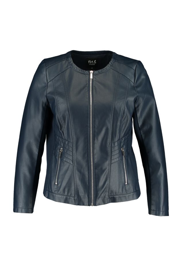 Imitatieleren jasje met ronde halslijn image number 1