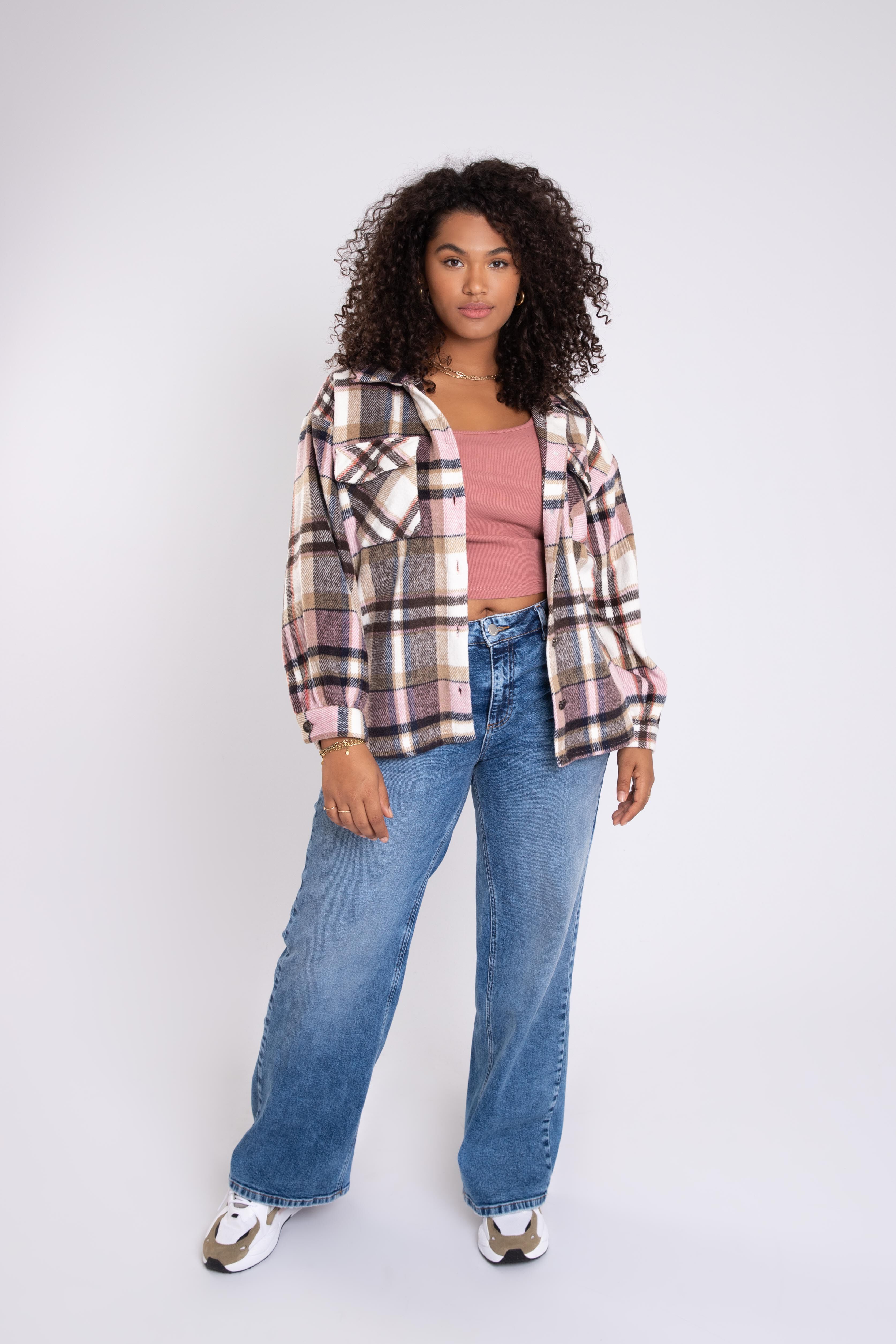 Korte geruite shacket  image number 6