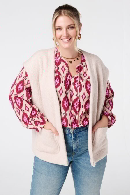 Blouse met print en klosjes Blouse met print en klosjes