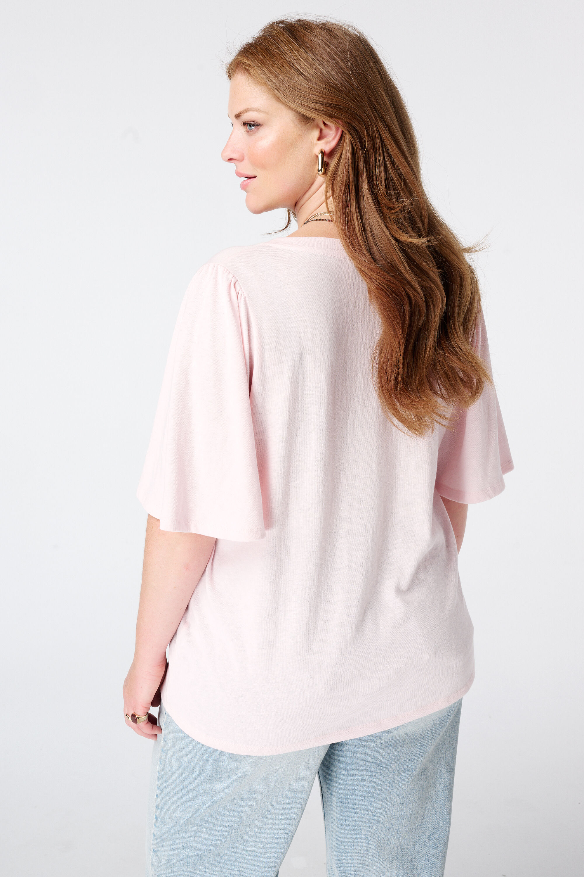 T-shirt met v-hals image number 1