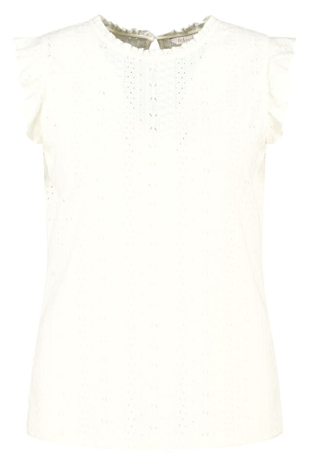 Broderie top met ruffle image number 1