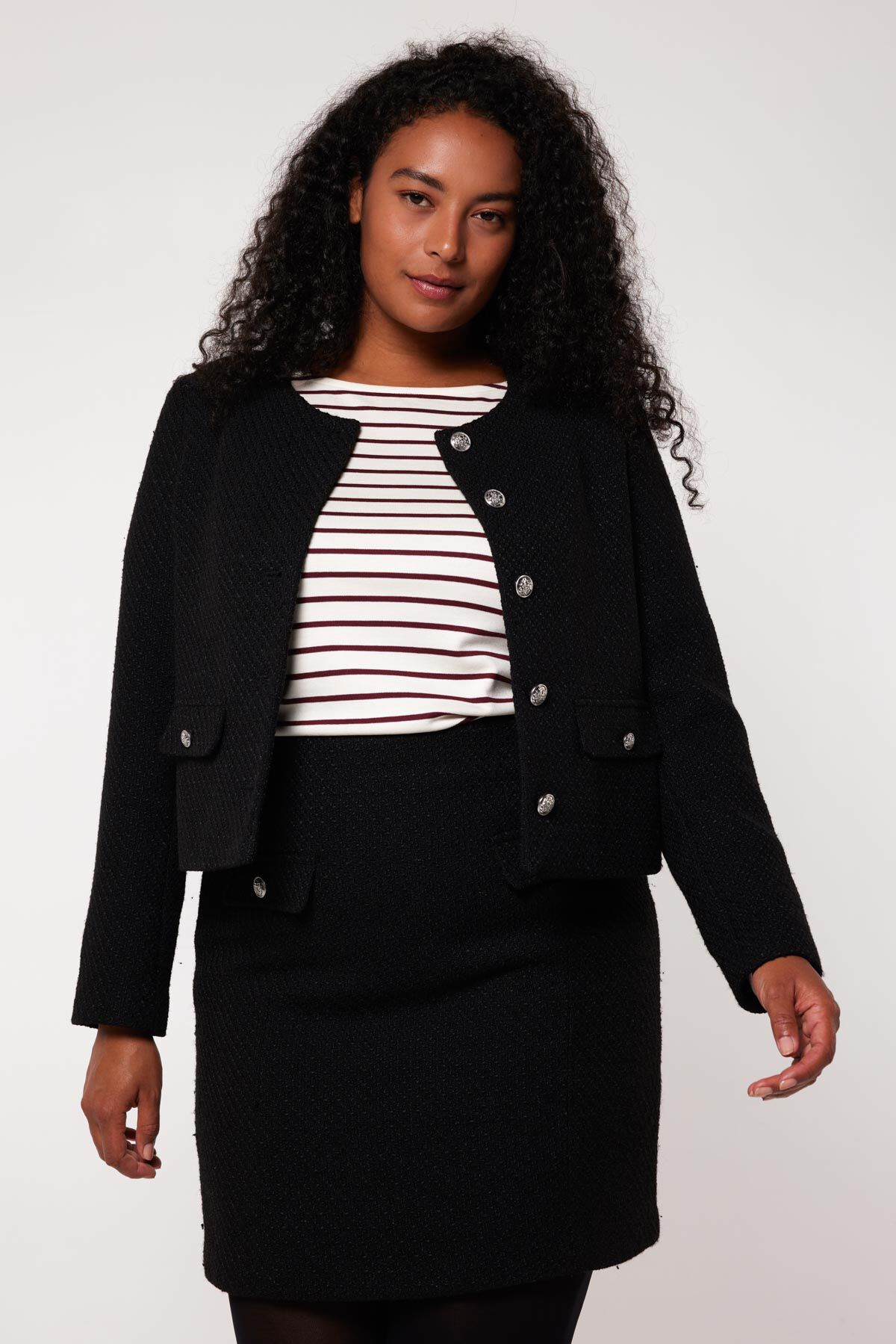 Tweed cropped blazer image number 4