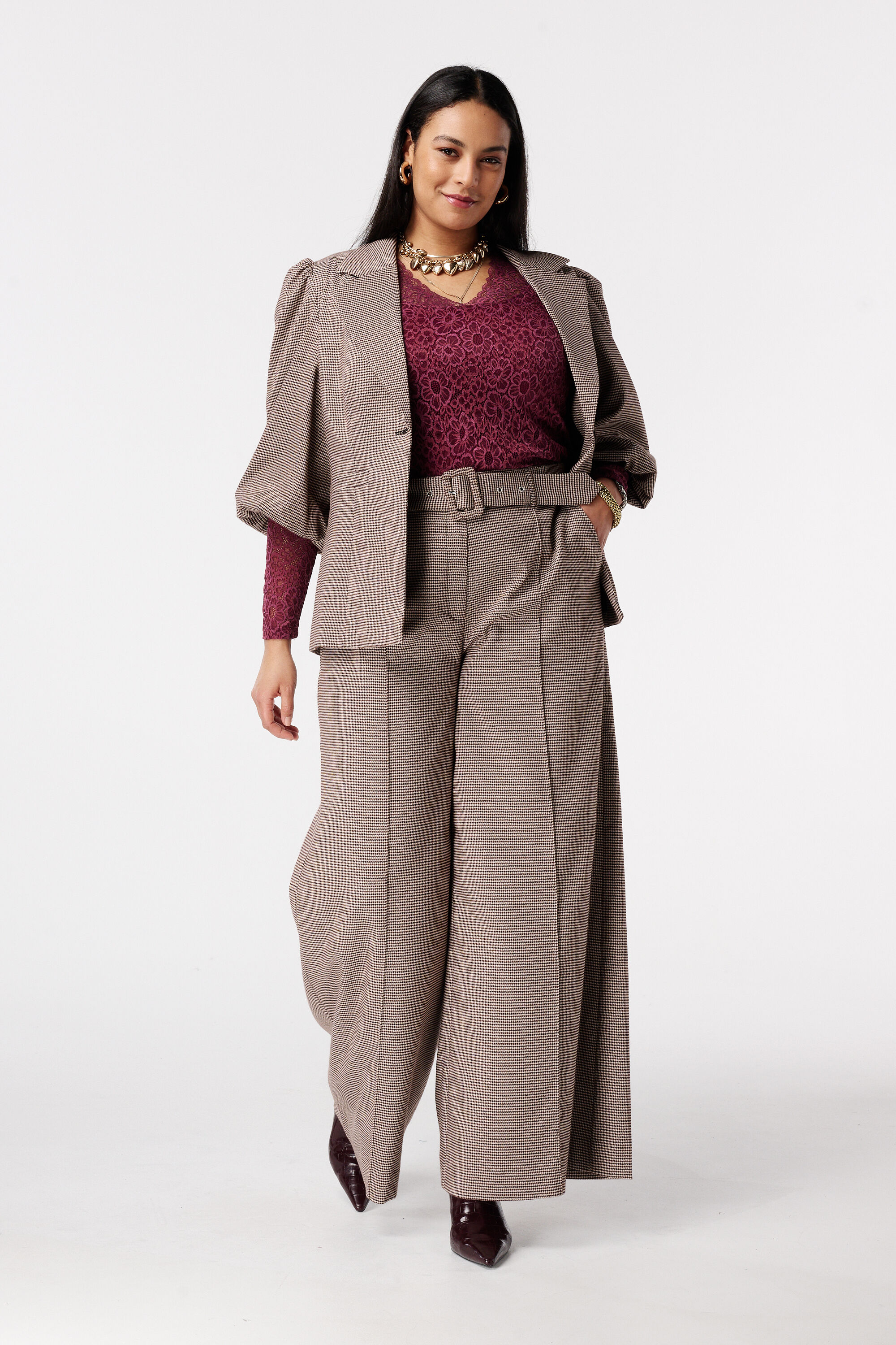 Wide leg broek met ceintuur