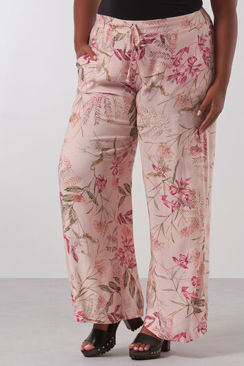 Wijdvallende broek met all-over print 
