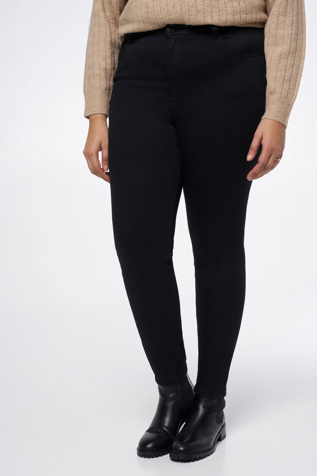 Skinny leg high waist jeans CHERRY image number 5