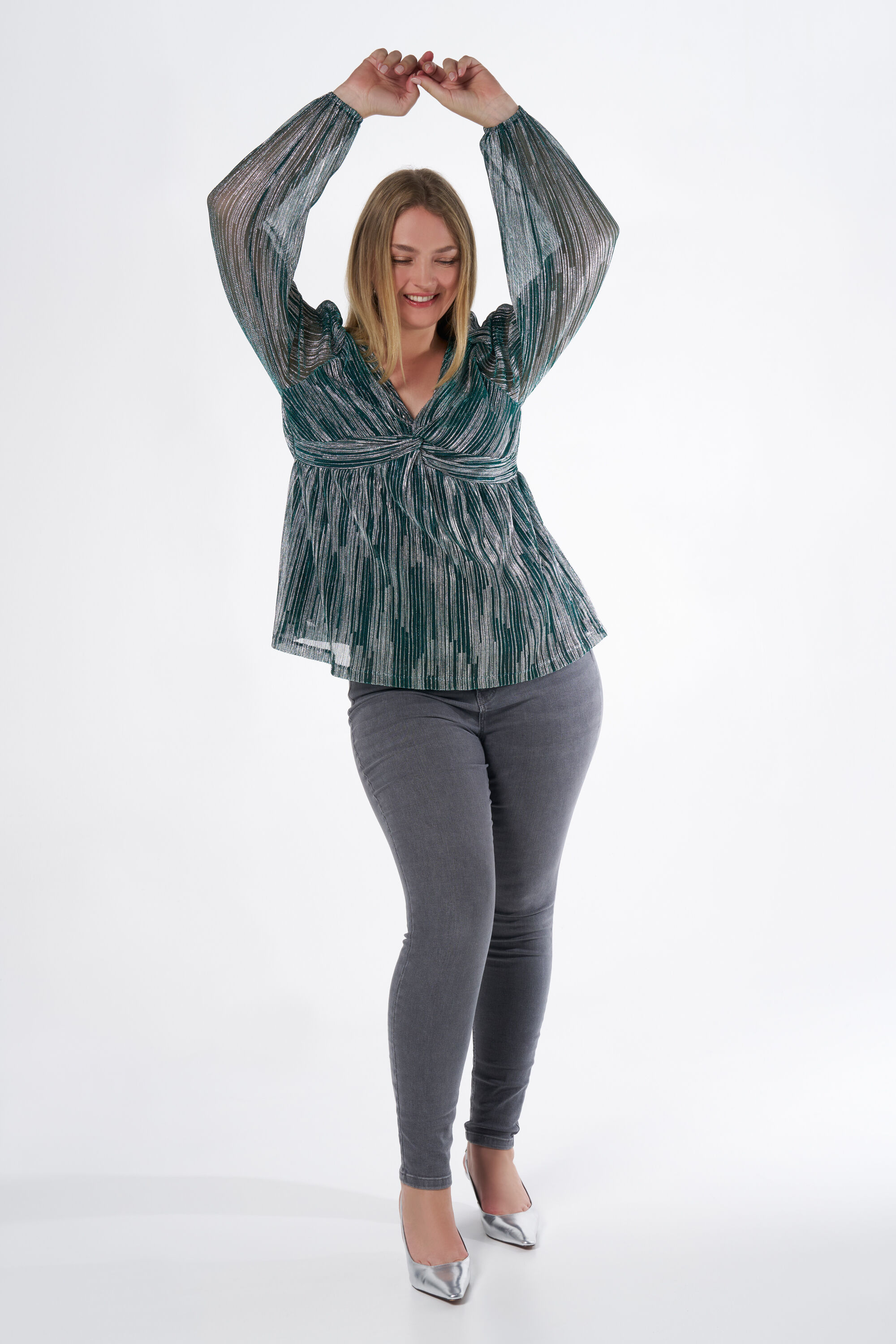 Metallic top met gedraaid detail image number 5