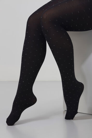 Panty met lurex stippendessin