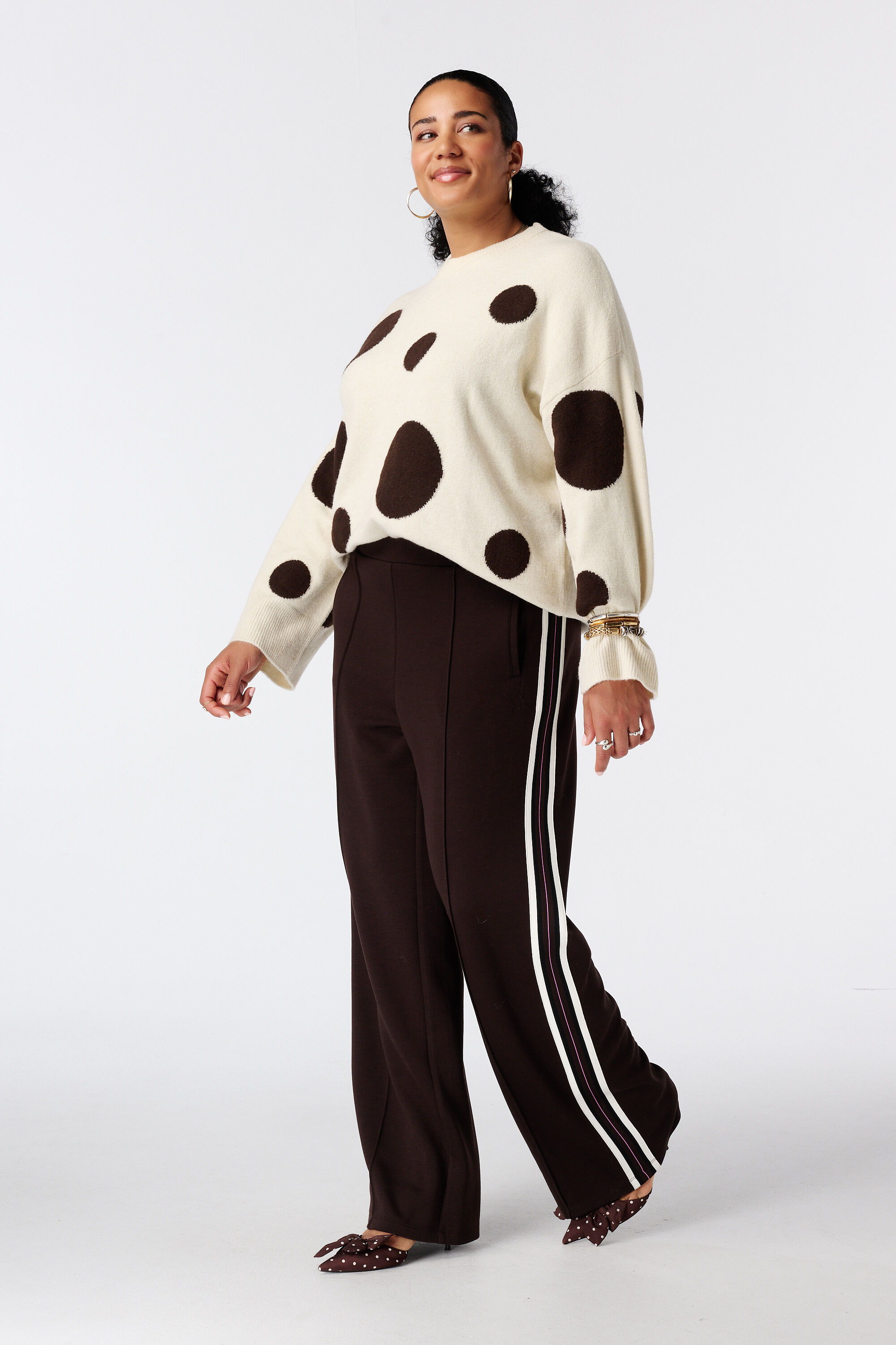 Broek met contraststreep