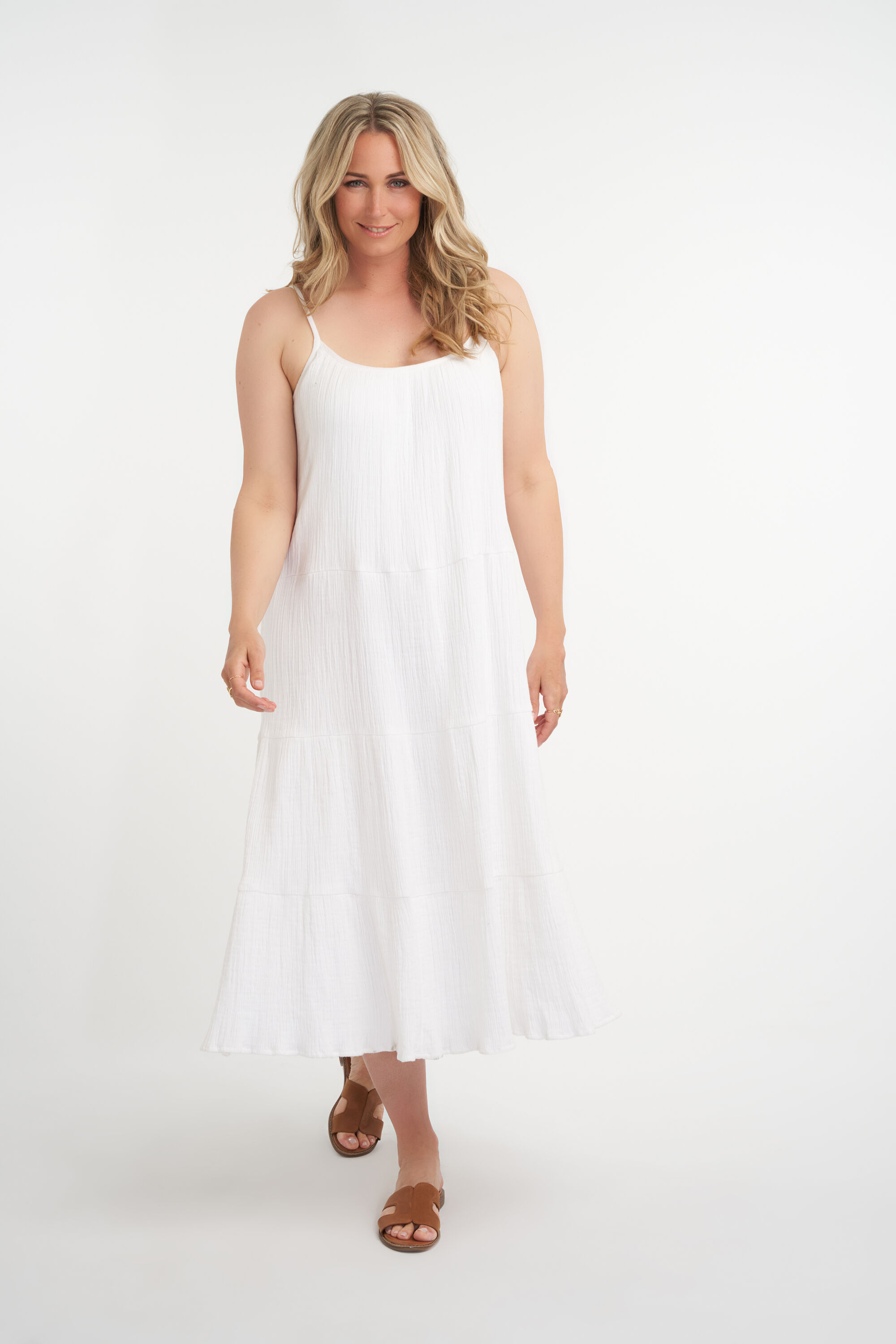 Wijde gelaagde jurk image number 5