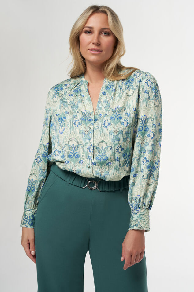 Satijnen blouse  met print image number 5