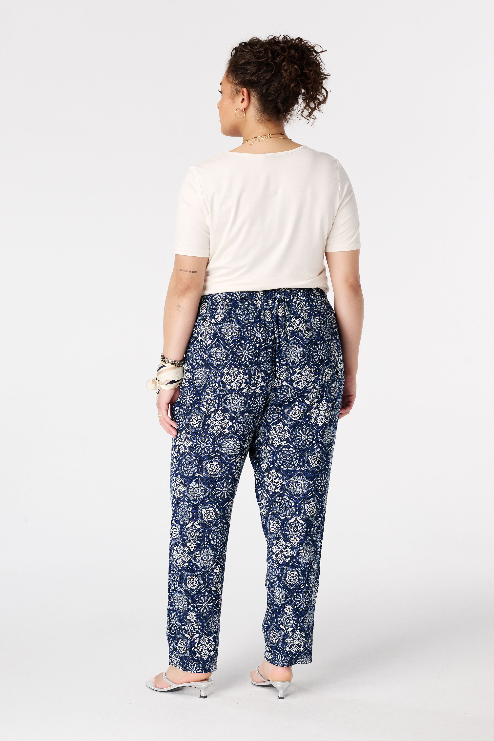Straight leg broek met print image number 3