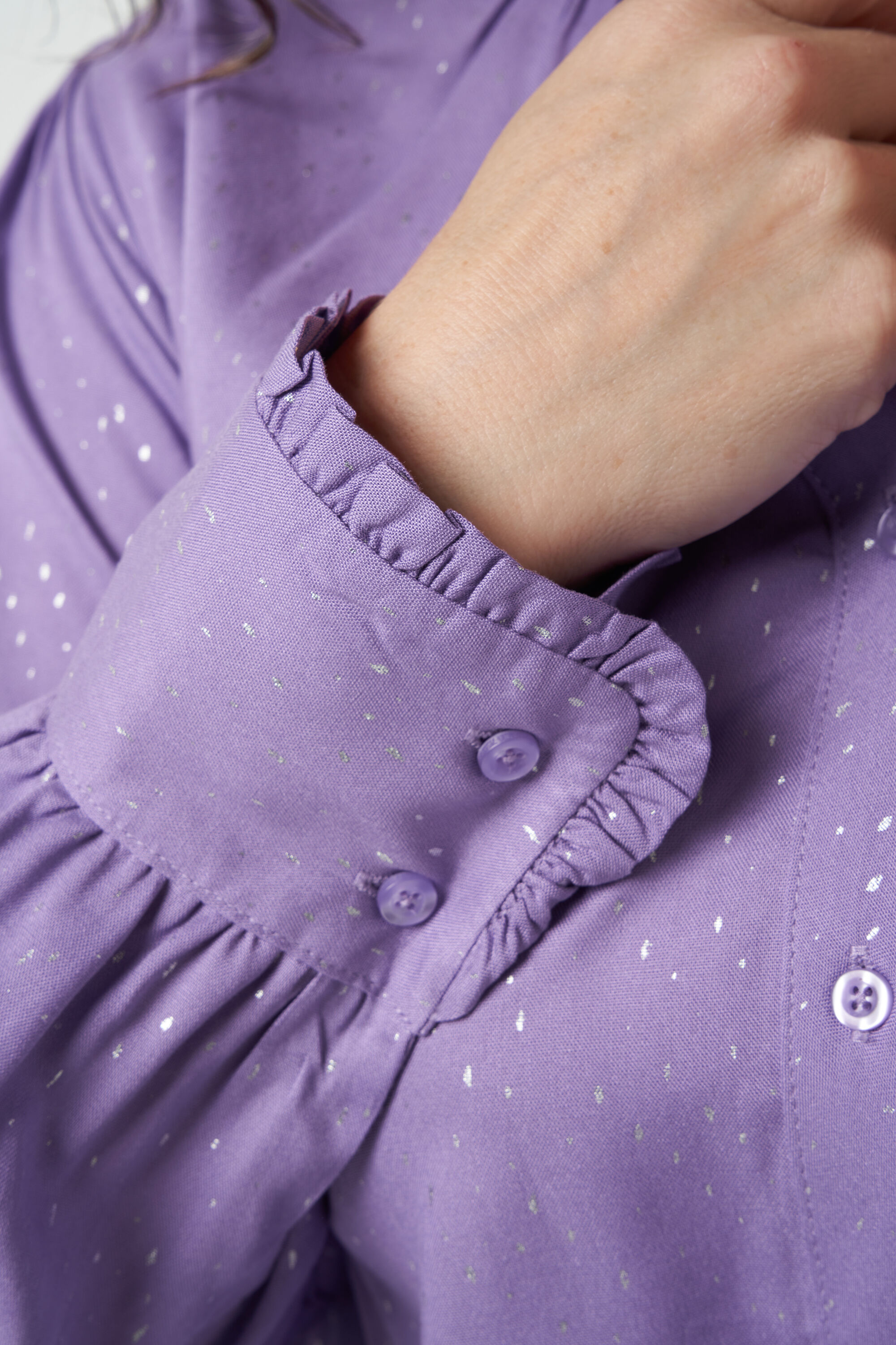 Lila blouse met zilveren accenten image number 5