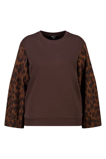Sweater met ballonmouwen met opdruk Sweater met ballonmouwen met opdruk