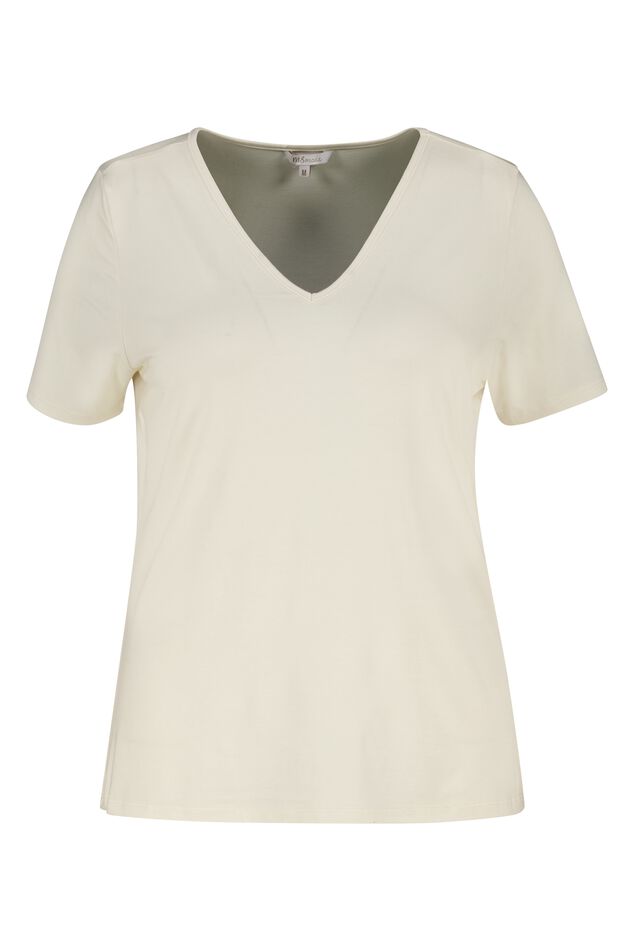 T-shirt met V-hals image number 1