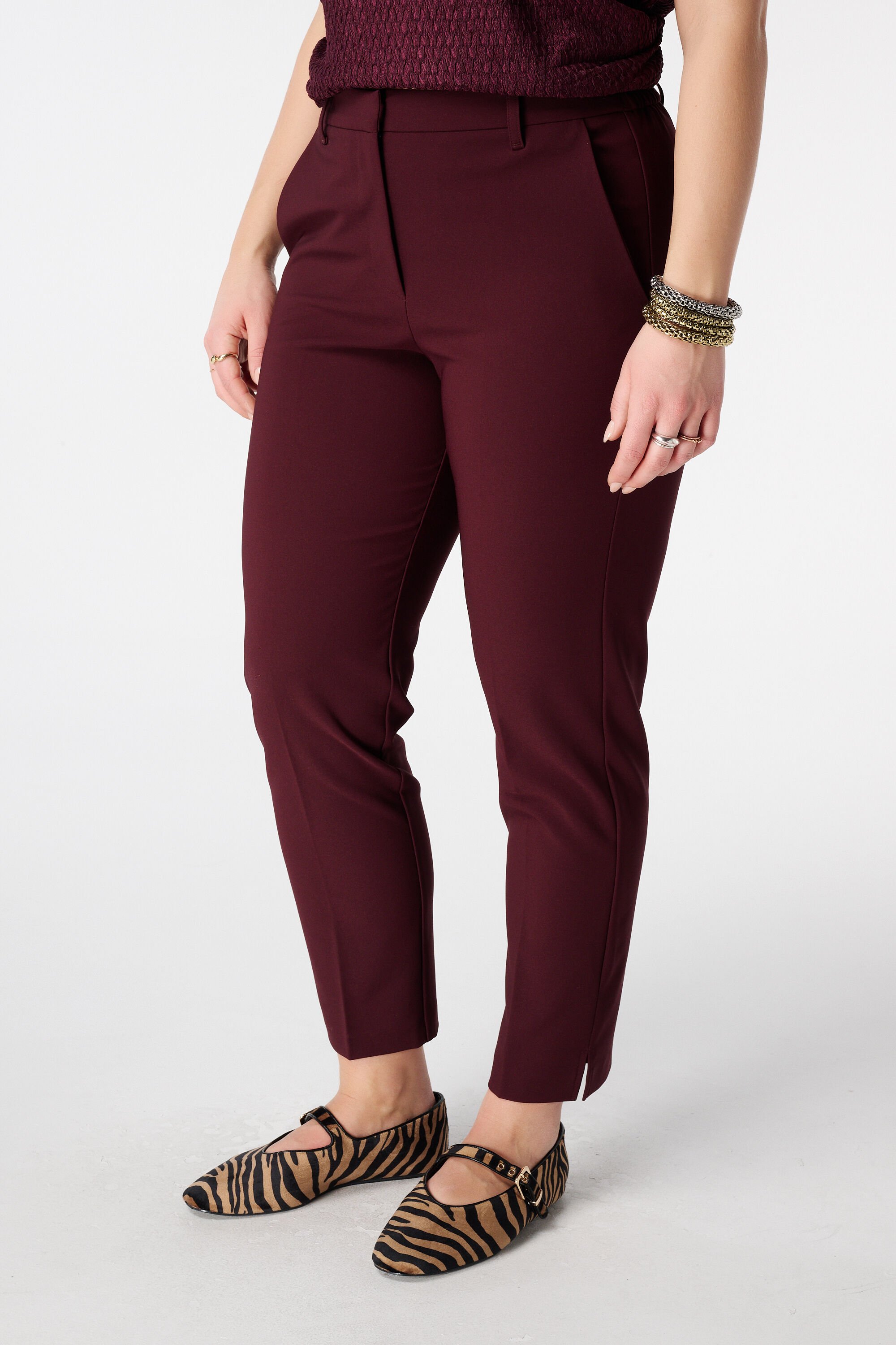 Straight leg pantalon met elastische taille image number 5