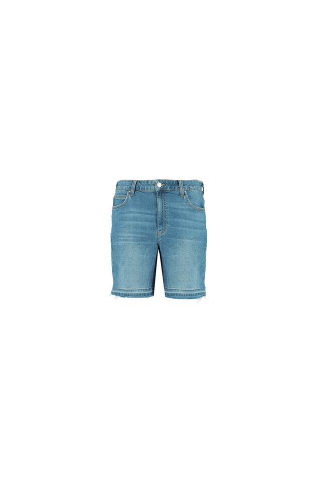 Denim short met rafelrandje image number 1