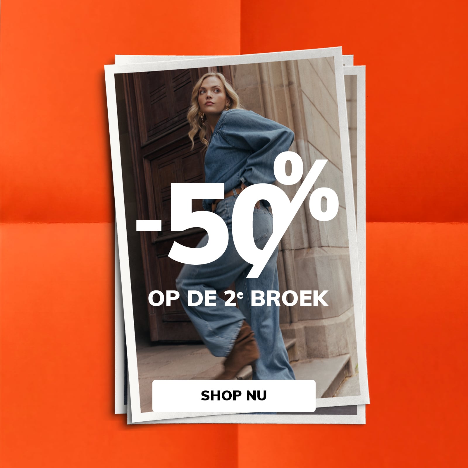 -50% op de 2e broek