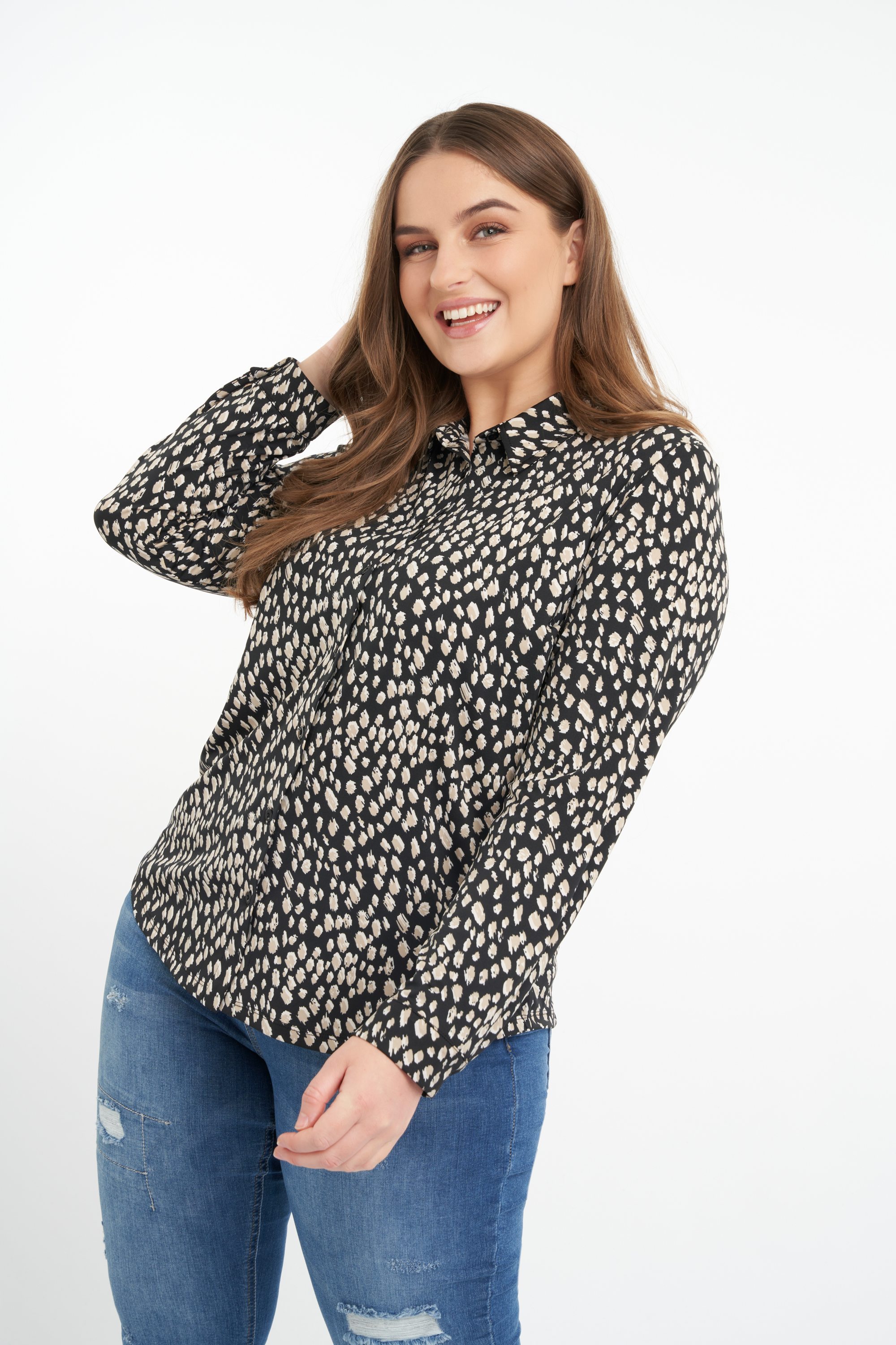 Jersey blouse met print image number 6