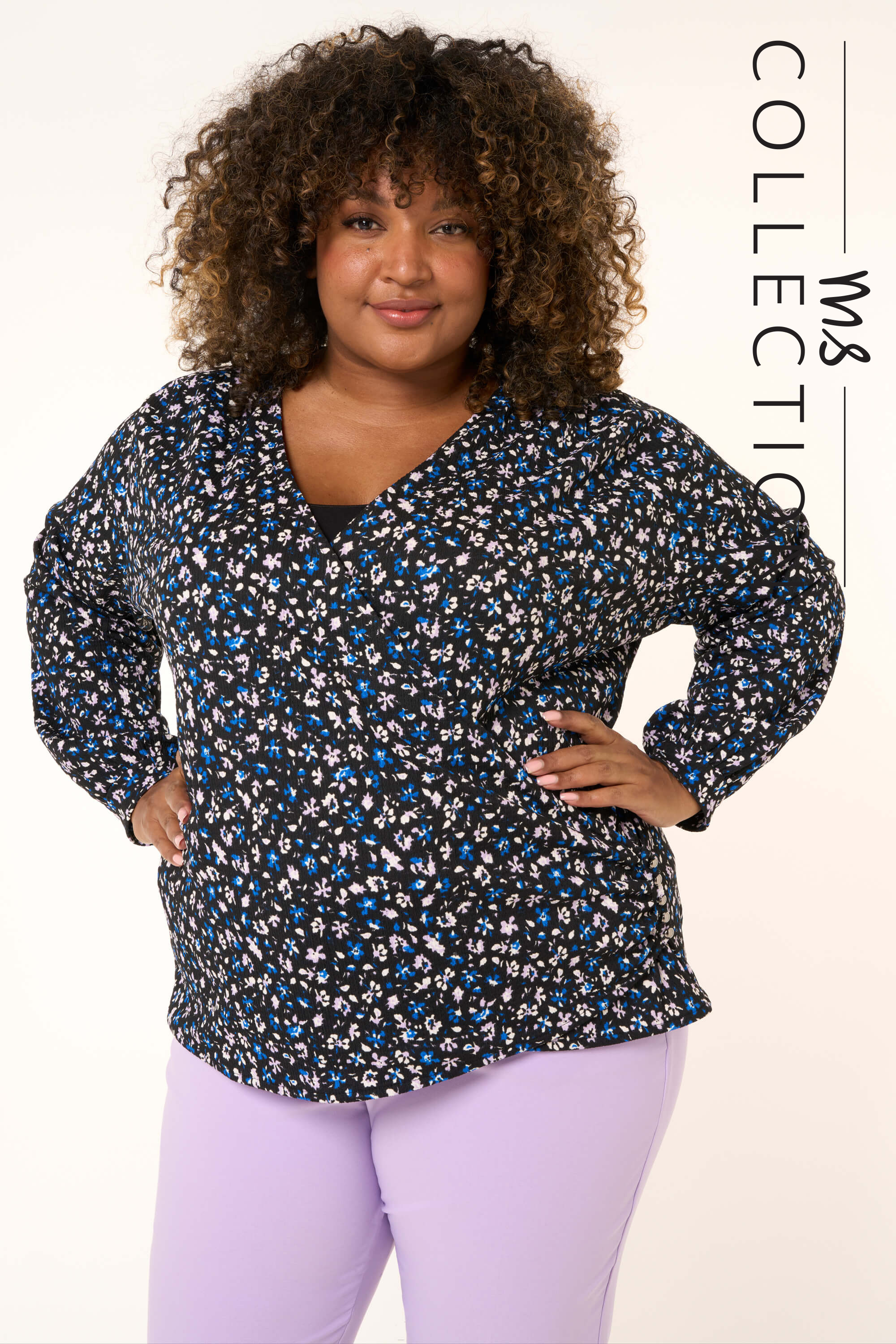 lila Verwoesten Groen Dames Blouse met print Multi lilac | MS Mode