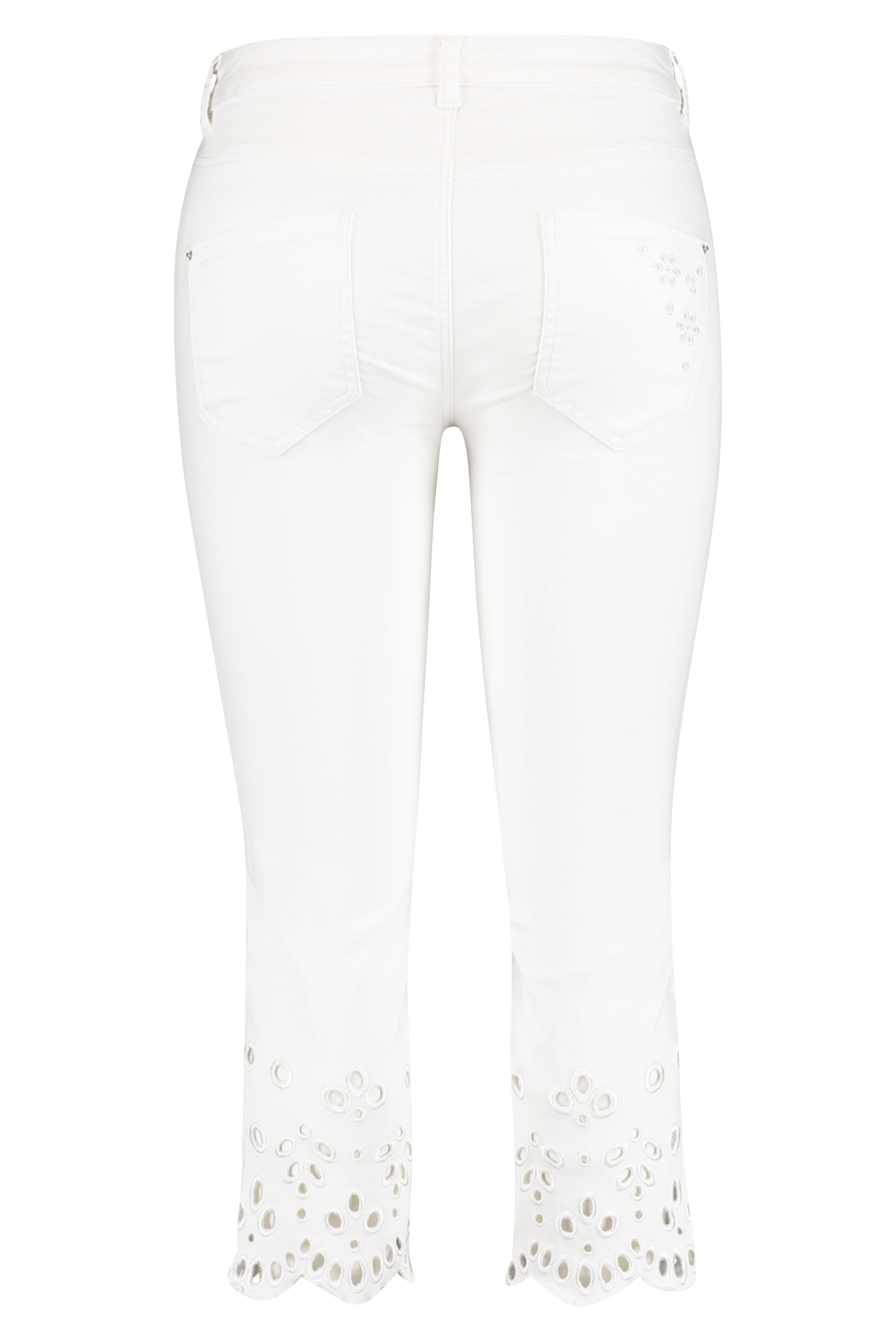 Slim leg jeans met broderie anglaise image number null