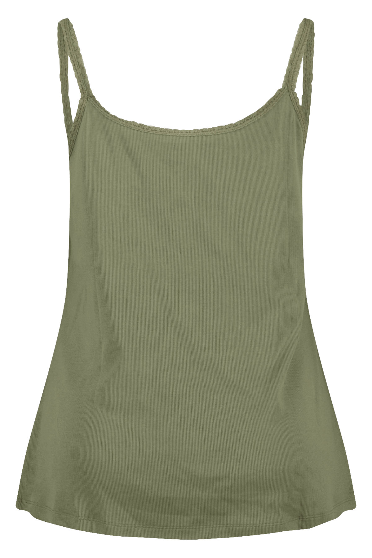 Dames Singlet met kant Licht khaki bij Mode®