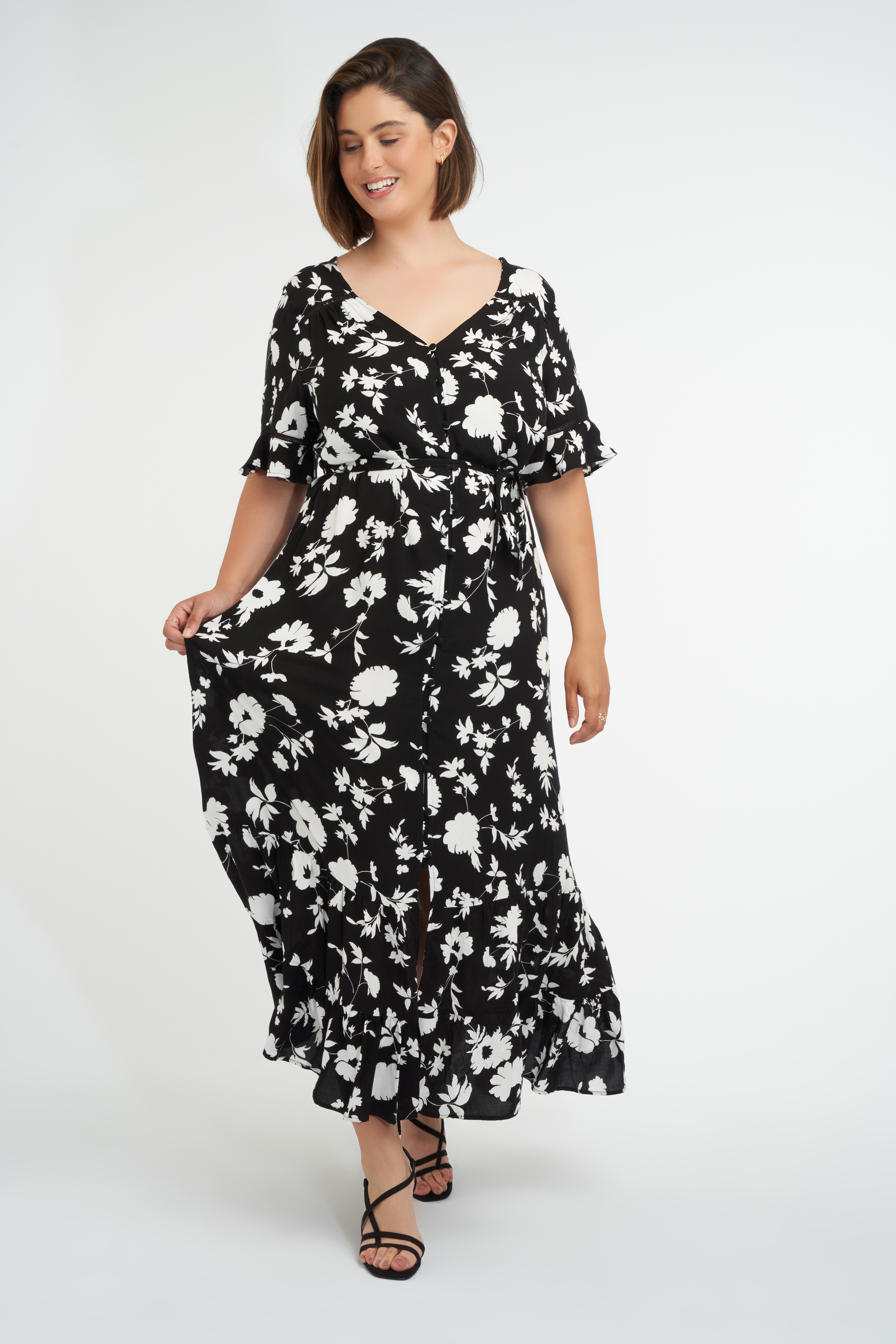 Vlucht Gezamenlijke selectie erectie Dames Lange jurk met print bij MS Mode®