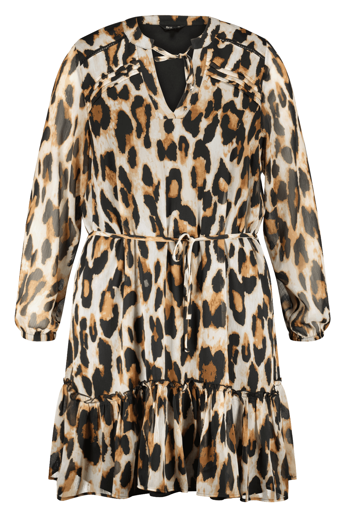 Dames Jurk Met Print Multi Brown Bij MS Mode dames-jurk-met-print-multi-brown-bij-ms-mode
