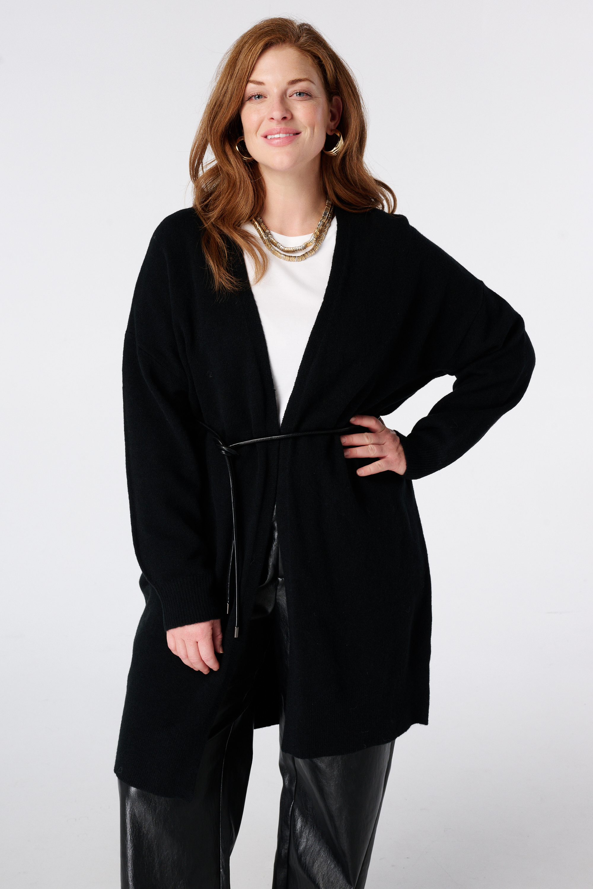 MS Mode Gilet long Noir